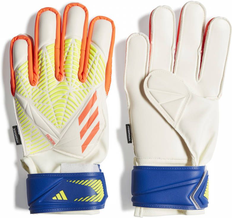 Adidas Kids adidas Predator Match Fingersave Keepershandschoenen Kids Wit Geel Oranje Blauw online kopen